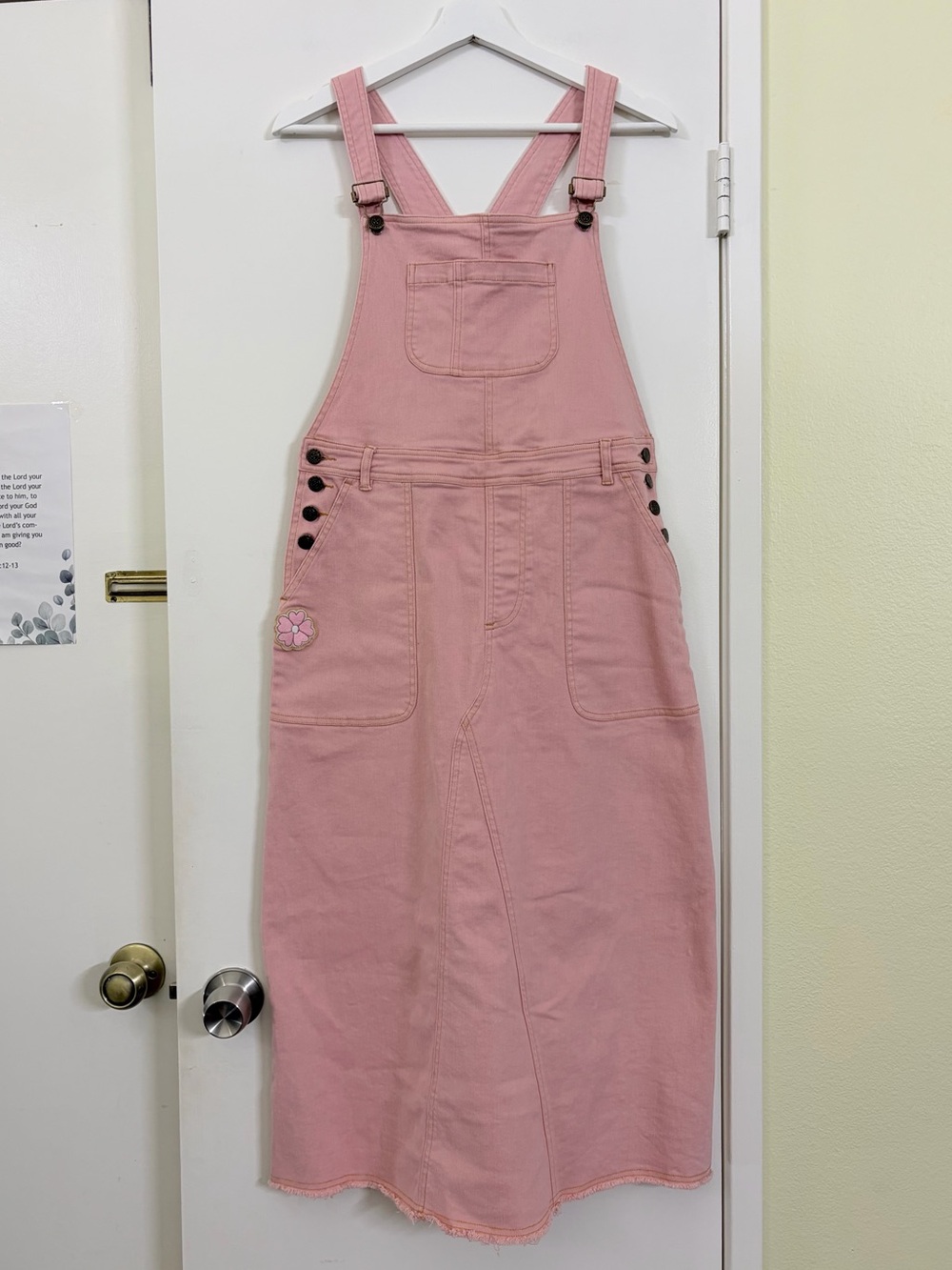 Spell & The Gypsy Collective Candy Denim Pinafore Pink Overall Midi Dress M - Picture 4 of 11